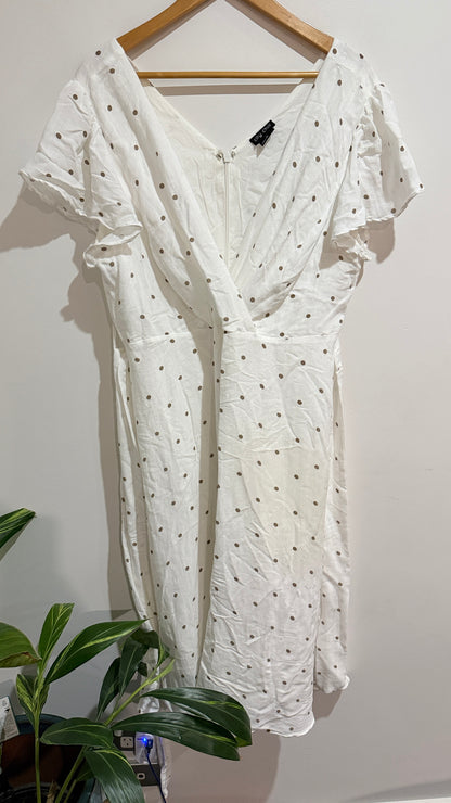 City Chic Size M (18) Polka Dot Wrap Front Dress