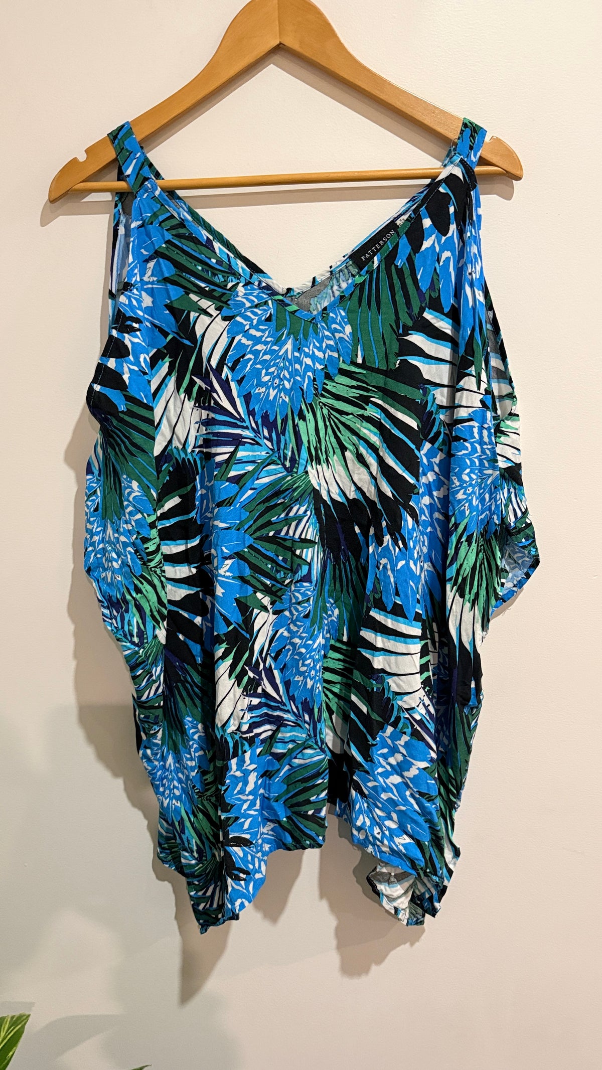 Patterson Size 16 Tropical Palm Print Top