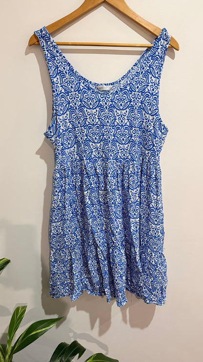 Spirit Size 16 Damask Print Sleeveless Dress