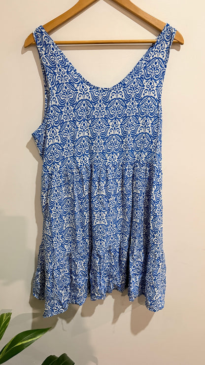 Spirit Size 16 Damask Print Sleeveless Dress
