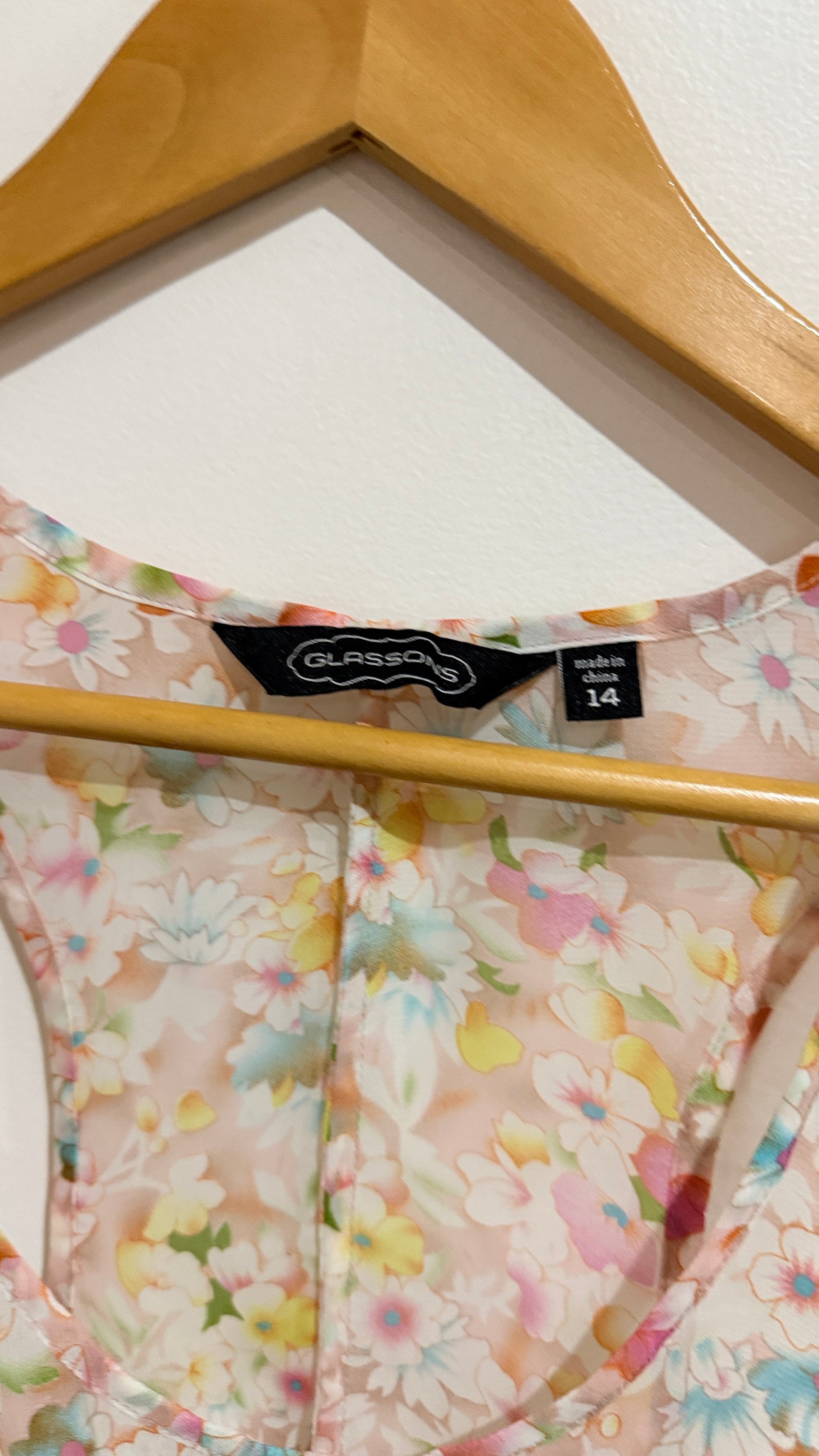Glassons Size 14 Floral Print Sheer Tank Top