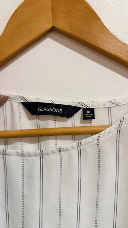 Glassons Size 16 Pinstripe Batwing Top