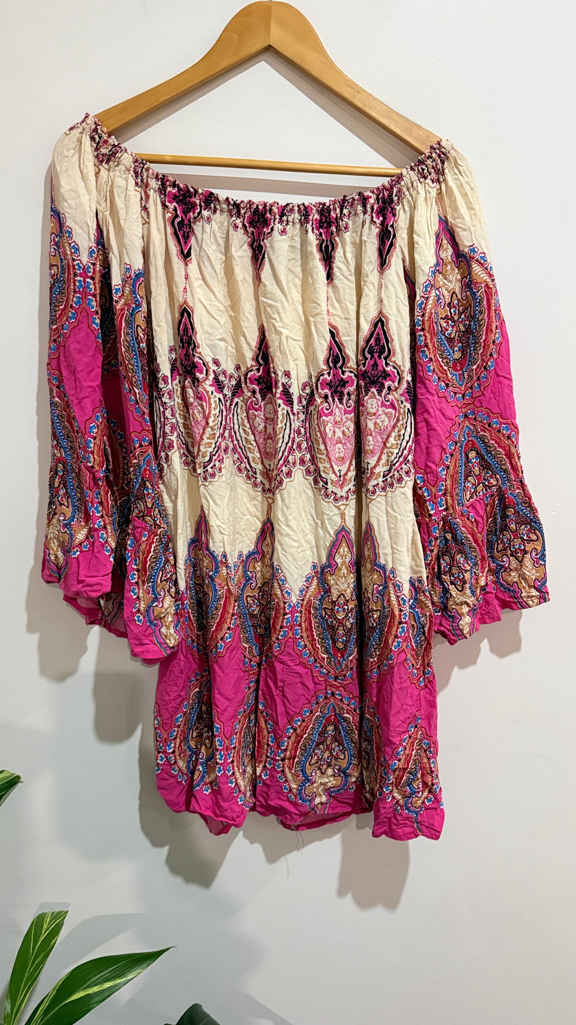 W&P Fashion Boho Paisley Print Tunic Top - 53cm u/arm