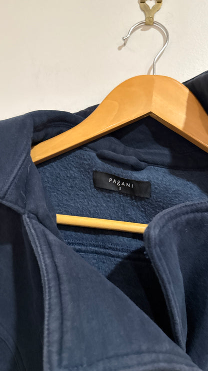 Pagani Size S Navy Fleece Hooded Pea Coat