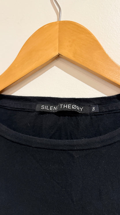 Silent Theory Size 8 Black Long Sleeve Top