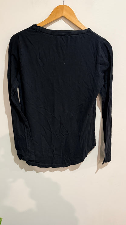 Silent Theory Size 8 Black Long Sleeve Top