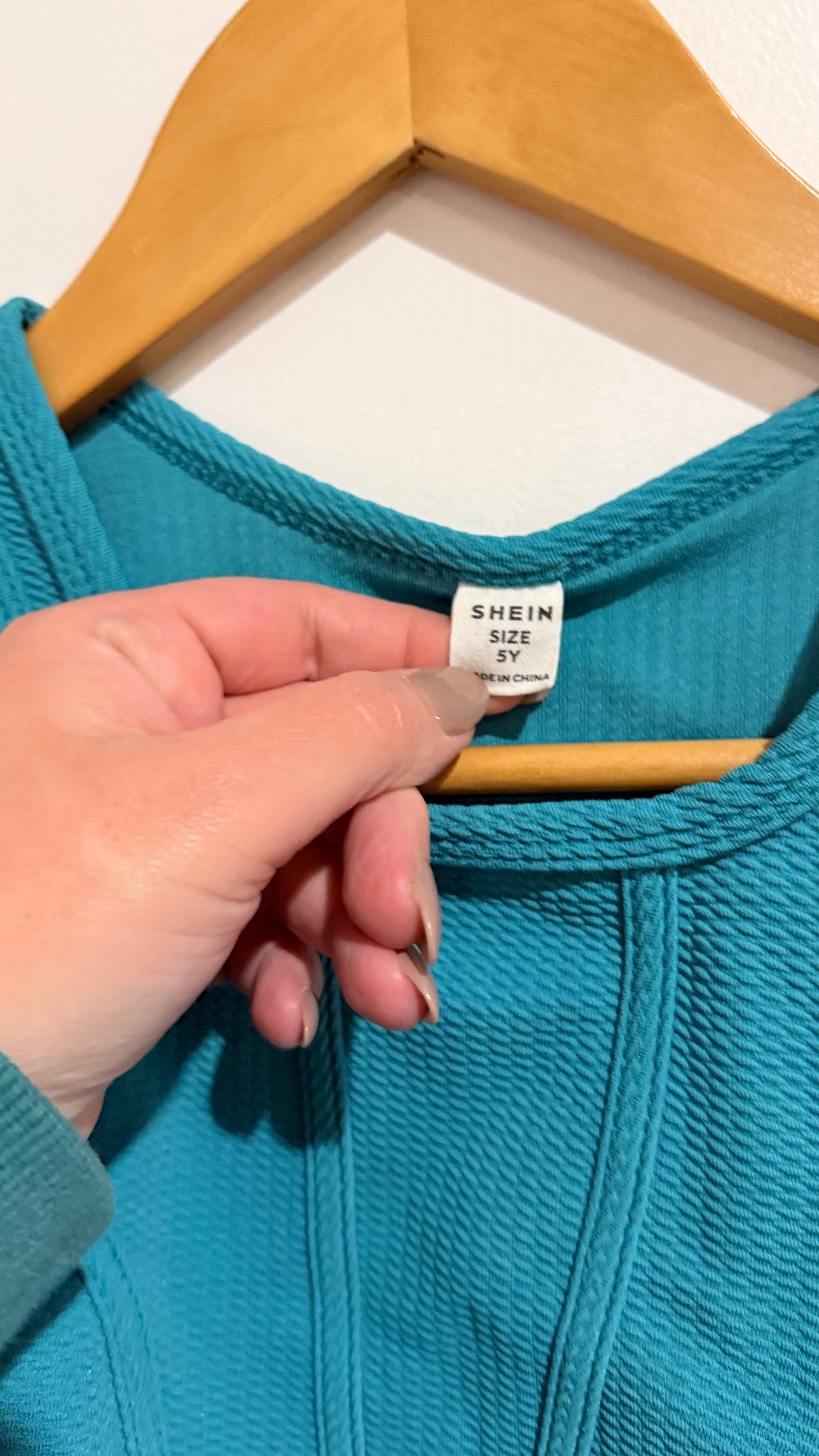 SHEIN Teal Textured Corset Crop Top