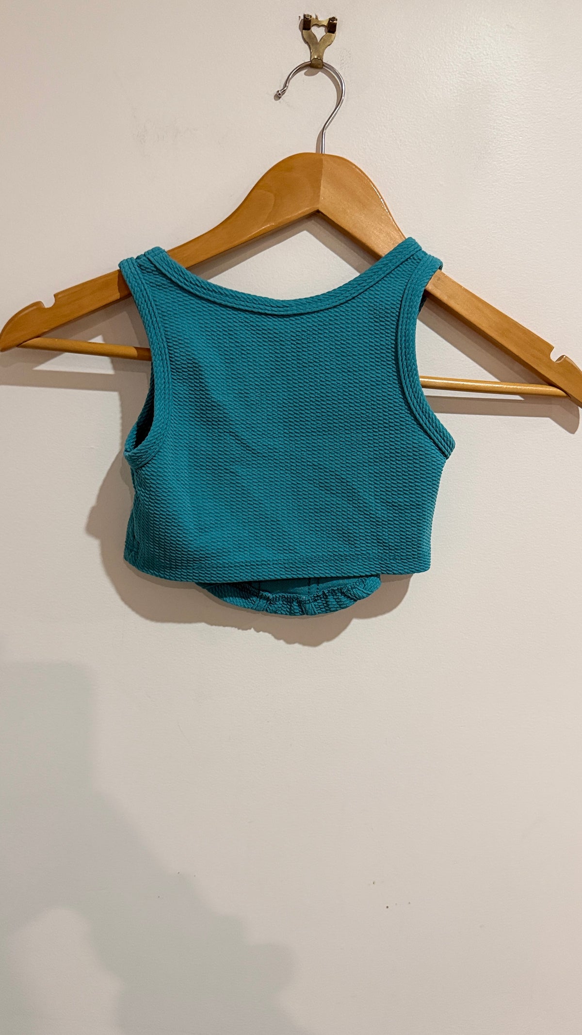 SHEIN Teal Textured Corset Crop Top