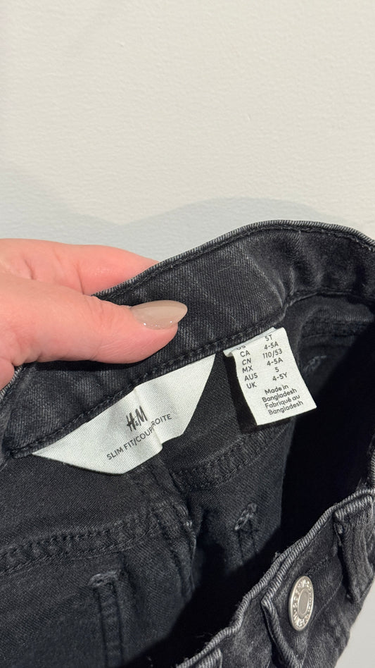 H&M Kids Size 5T Faded Black Skinny Jeans