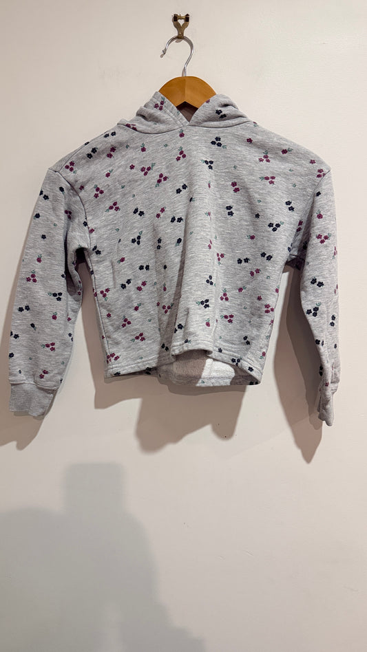 Mini Mango Kids Size 8 Floral Print Cropped Hoodie