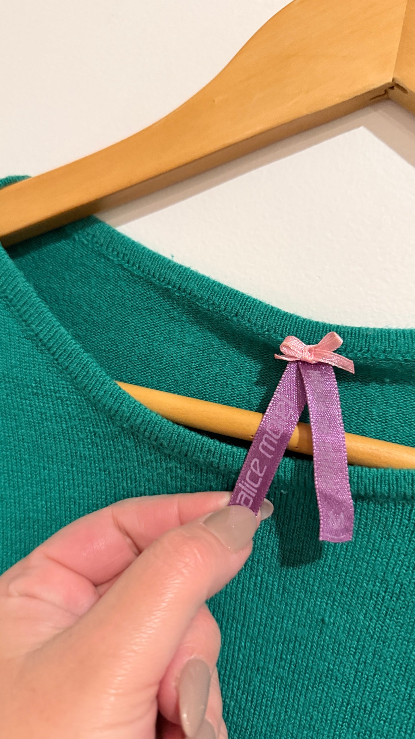 Teal Knit Sweater with Button Shoulder Detail Size M
