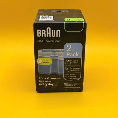 Braun 3-in-1 ShaverCare Cleaning Cartridges Lemon Fresh 2 Pack