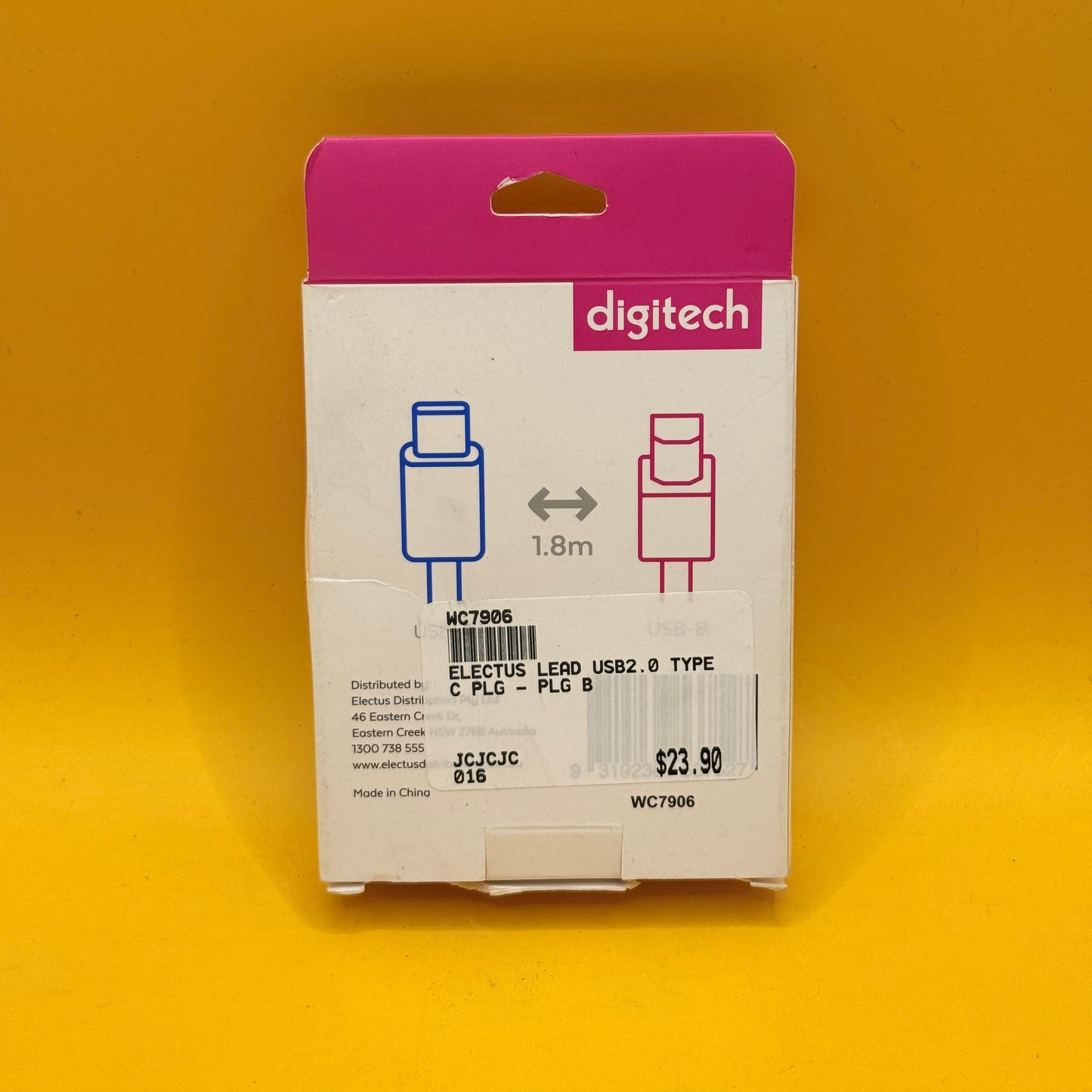 Digitech USB-C to USB-B USB 2.0 Cable 1.8m