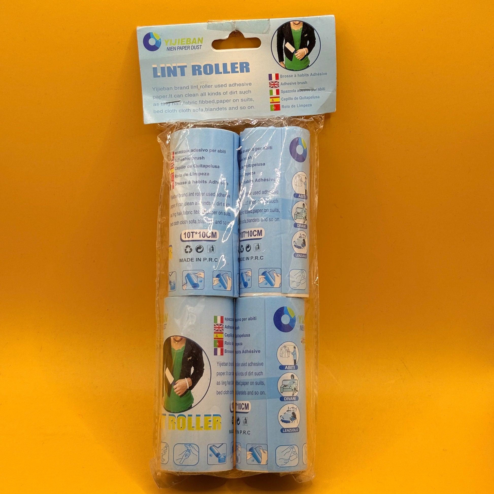 Yueban Adhesive Lint Roller Refills 4 Pack 10cm