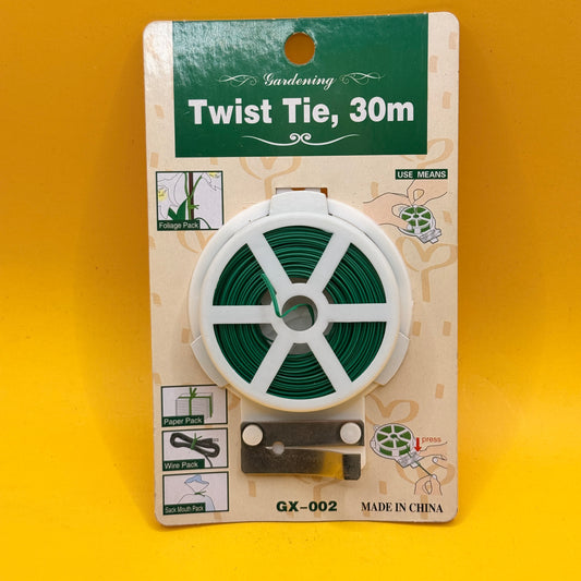 Green Gardening Twist Tie with Cutter 30m
