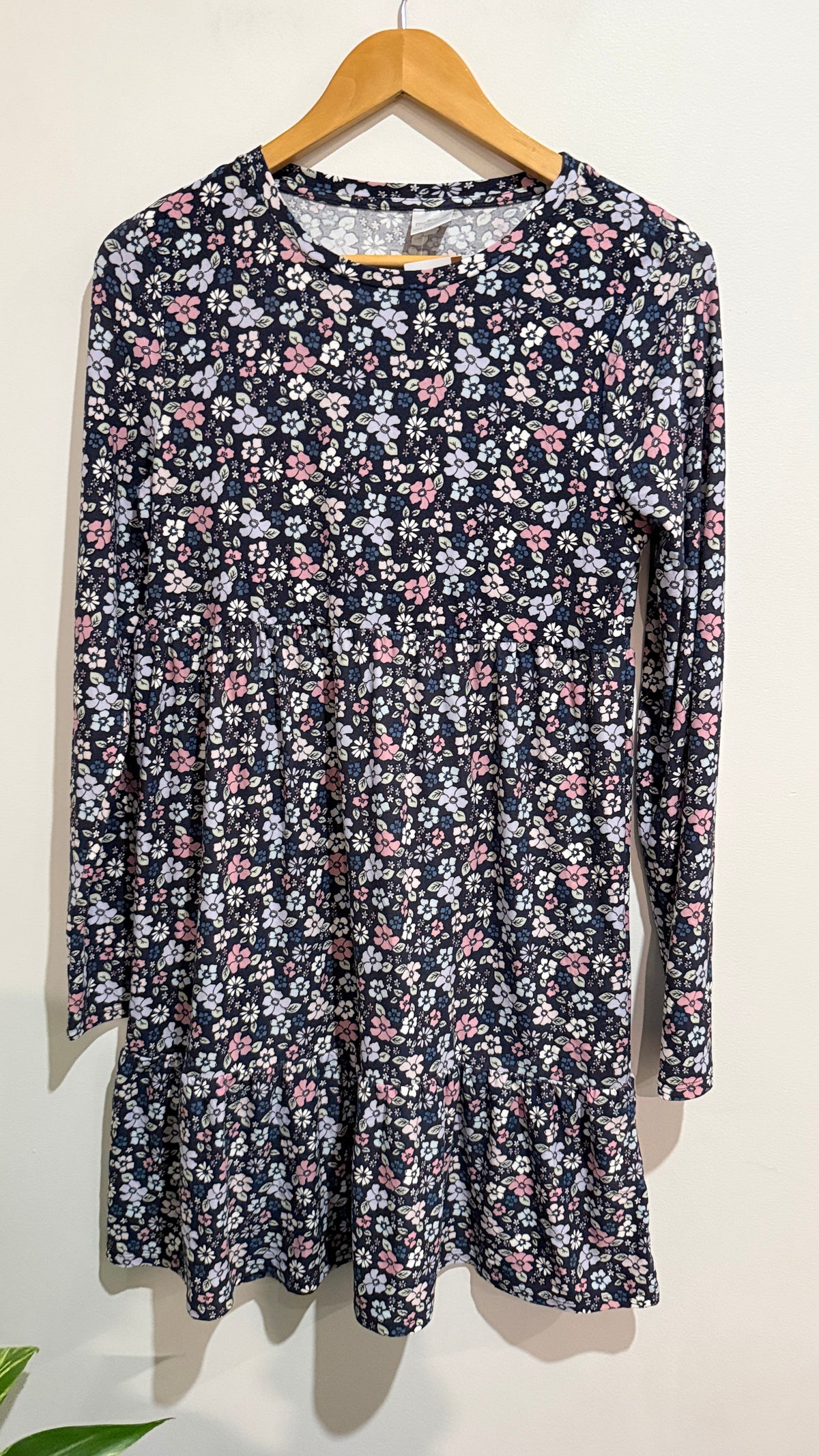 Miss Mango Navy Floral Tiered Dress Size 16