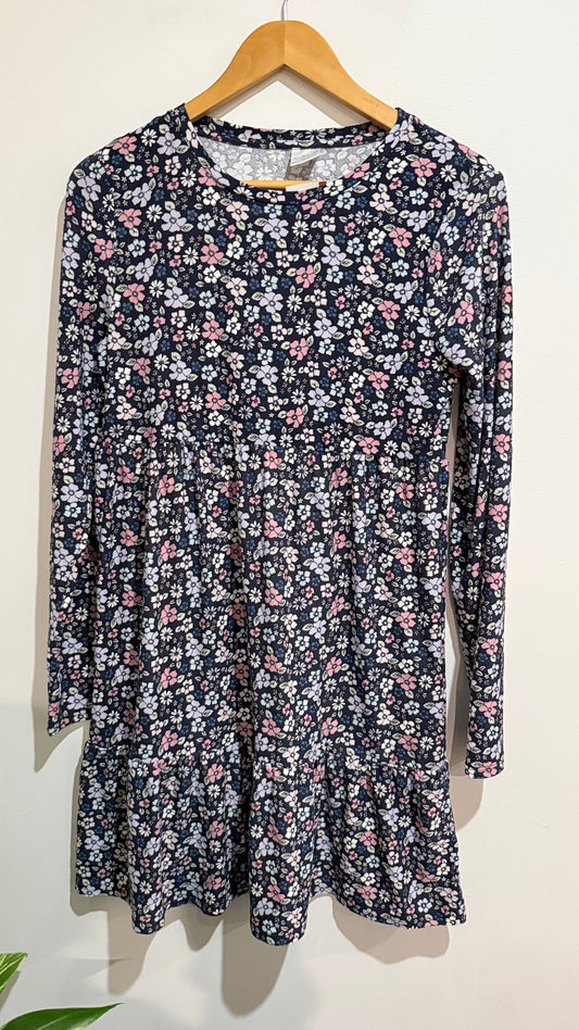 Miss Mango Navy Floral Tiered Dress Size 16
