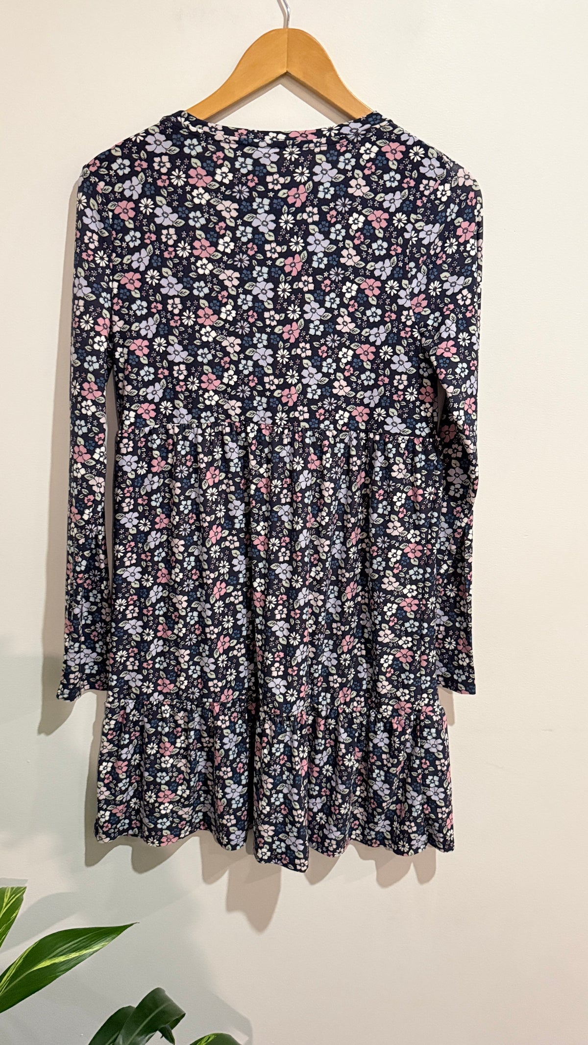 Miss Mango Navy Floral Tiered Dress Size 16