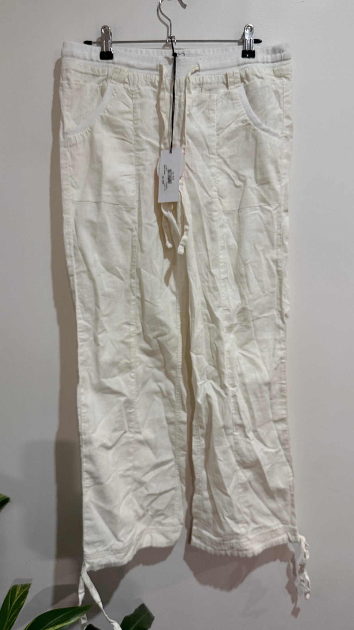 Shanton White Linen Blend Ranger Pants Size 8