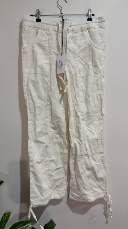 Shanton White Linen Blend Ranger Pants Size 8