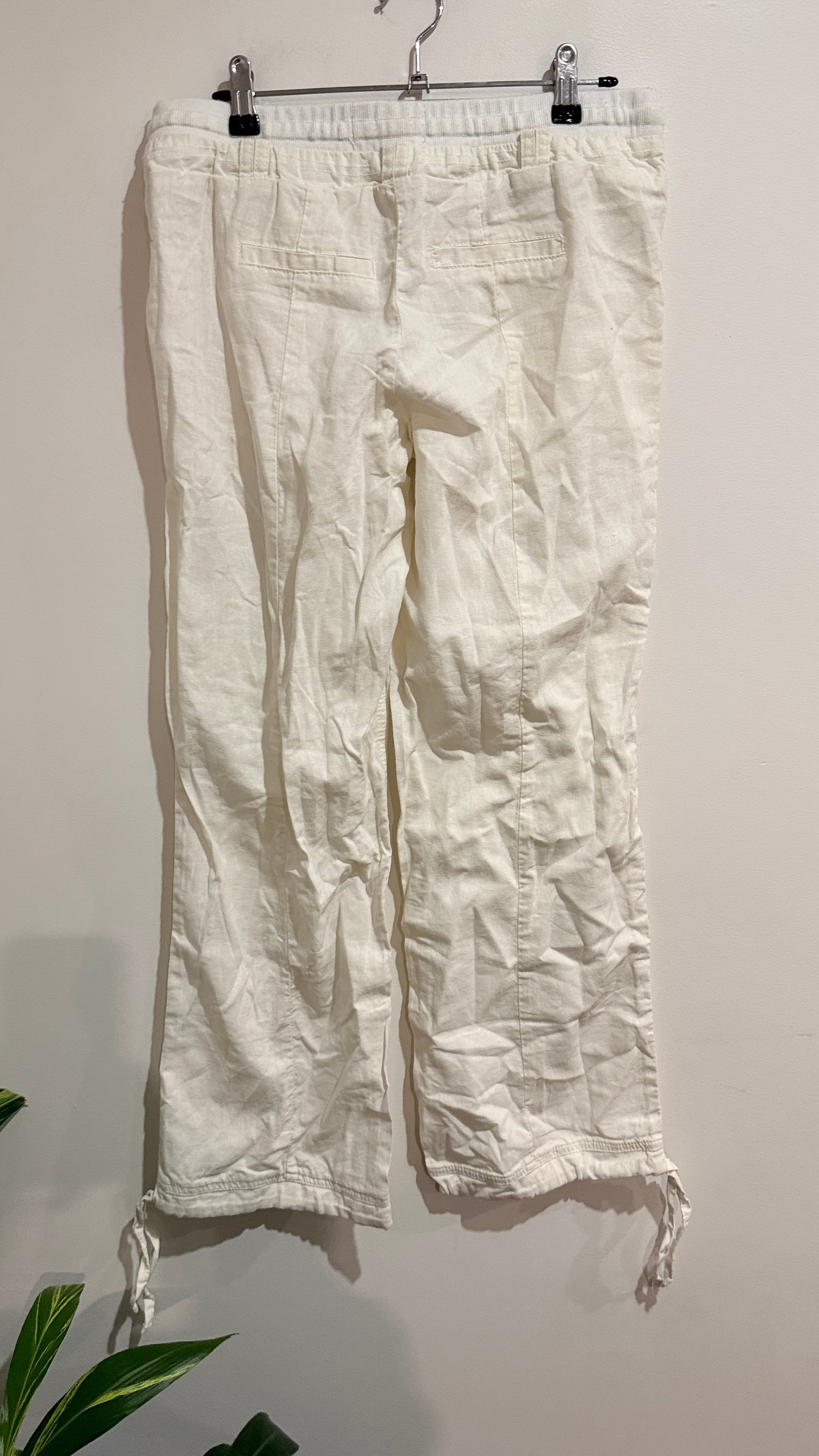Shanton White Linen Blend Ranger Pants Size 8