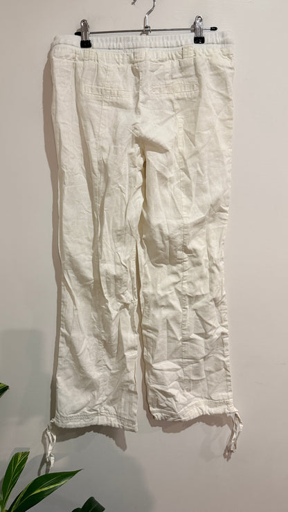 Shanton White Linen Blend Ranger Pants Size 8