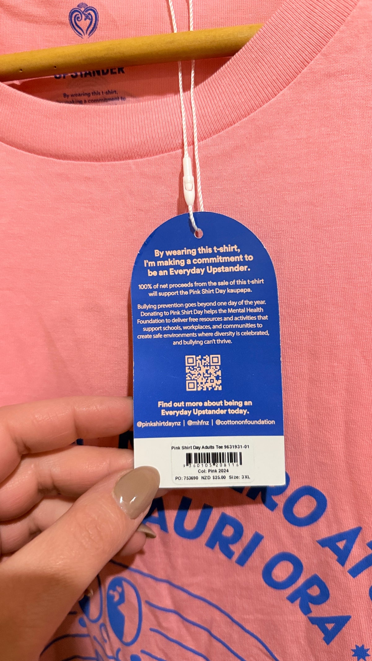 Cotton On Everyday Upstander Pink T-Shirt Size 3XL