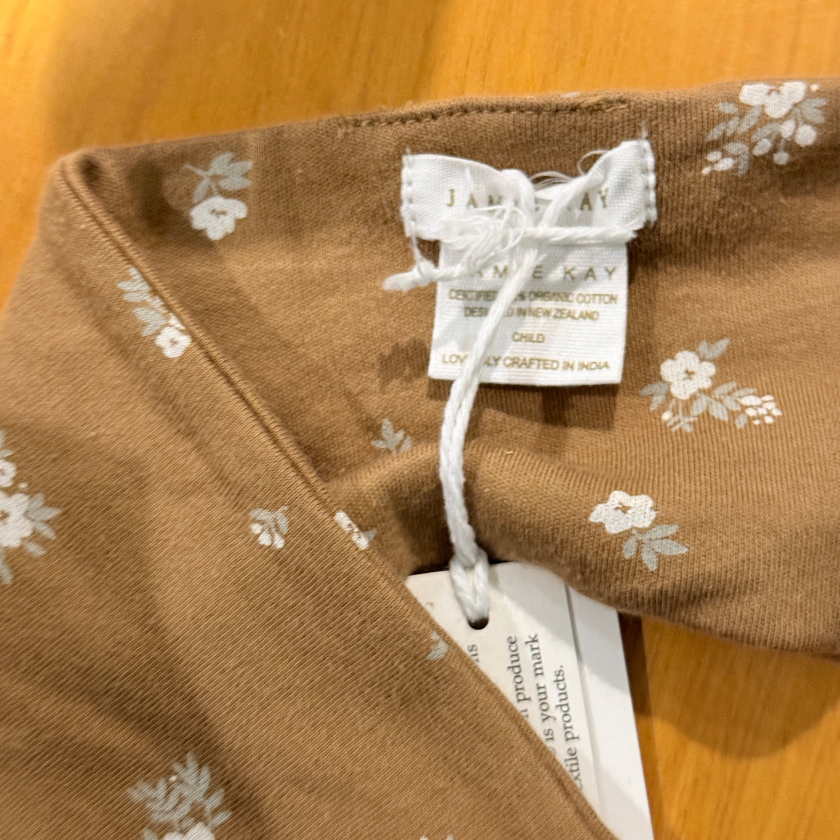Jamie Kay Brown Floral Supima Cotton Baby Leggings