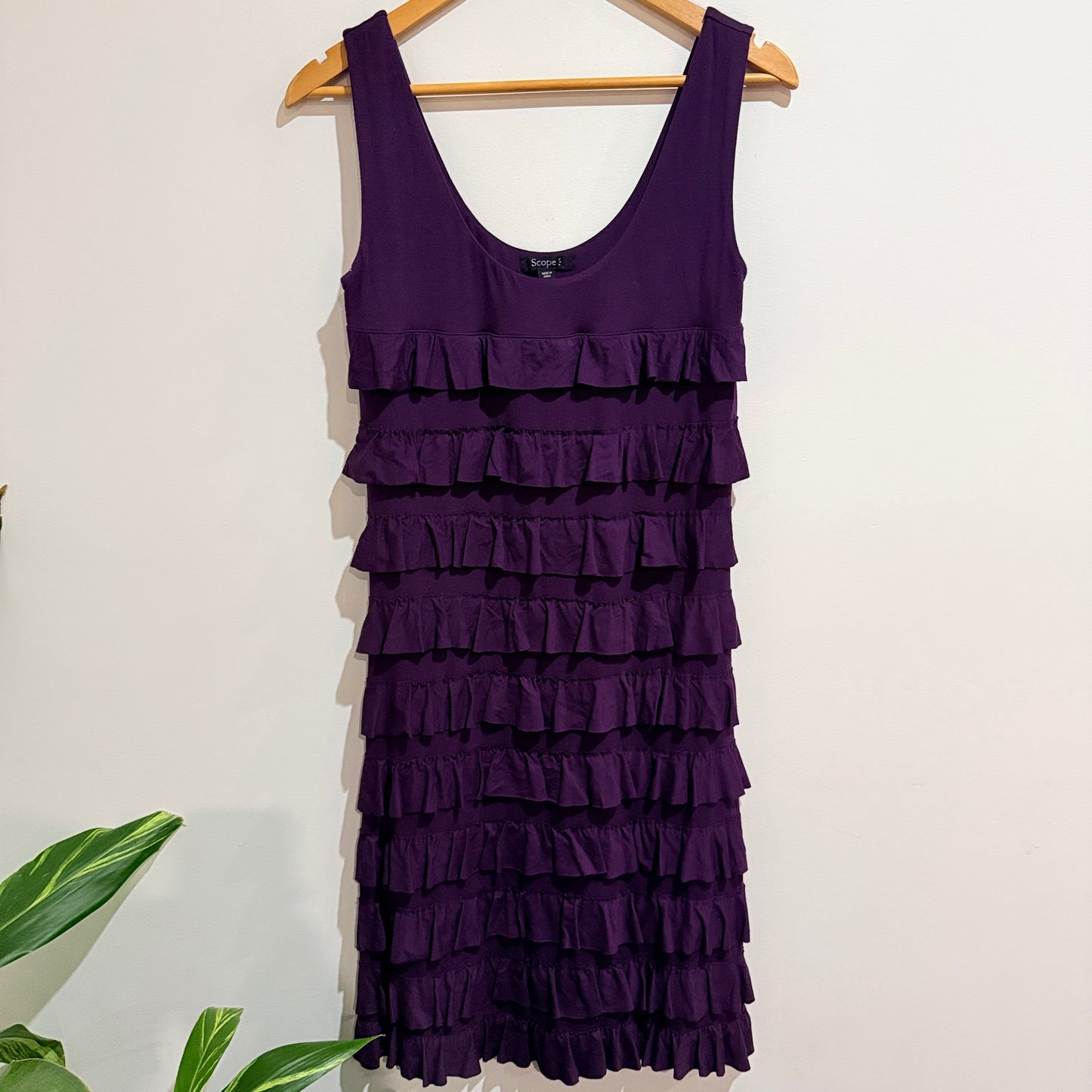 Scope Purple Tiered Ruffle Dress Size 12