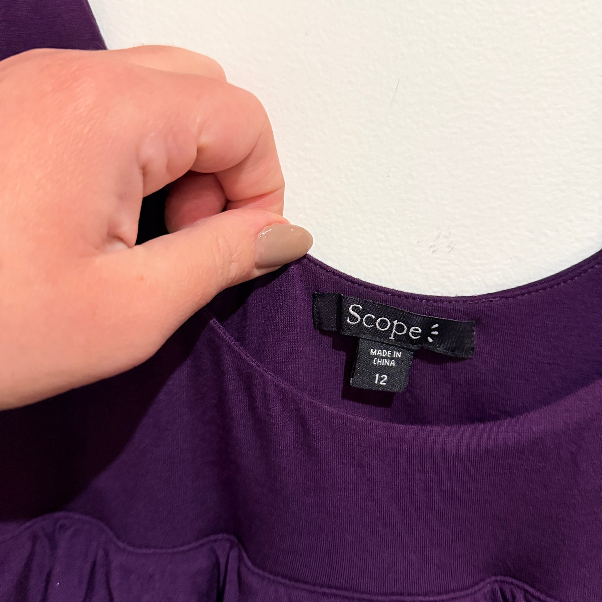 Scope Purple Tiered Ruffle Dress Size 12