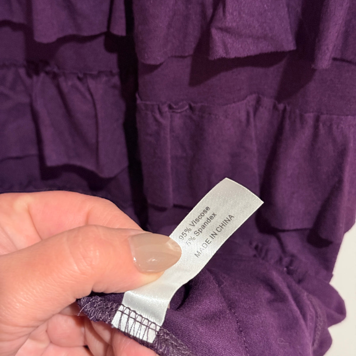 Scope Purple Tiered Ruffle Dress Size 12