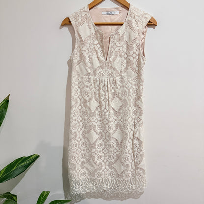 Stella Cream Lace Sleeveless Dress Size 8