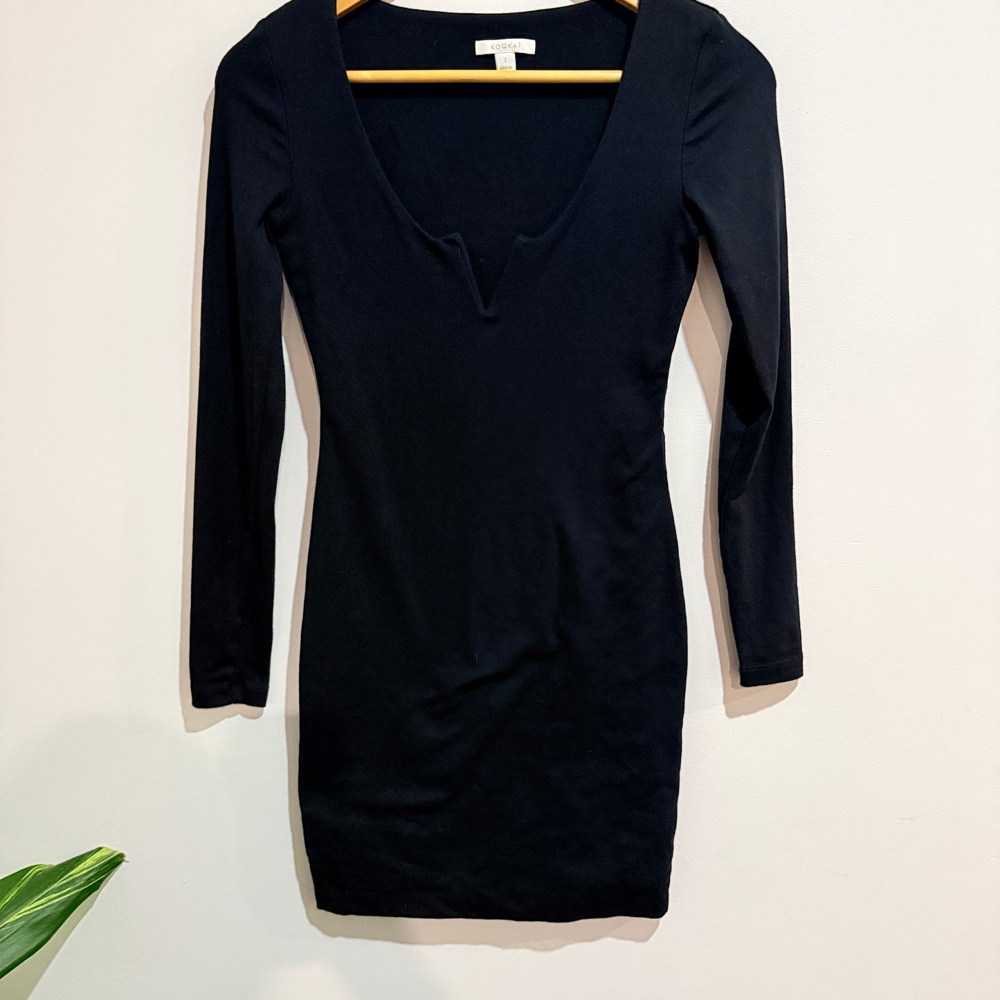 Kookai Black Long Sleeve Mini Dress Size 2