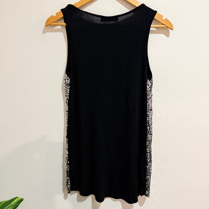Pagani Black Sequin Front Sleeveless Dress Size 12