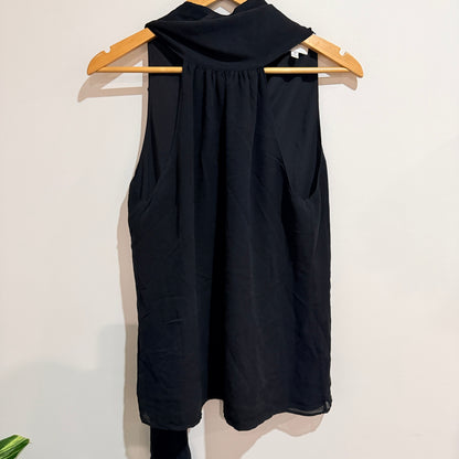 Witchery Black Silk Tie Neck Sleeveless Top Size 10