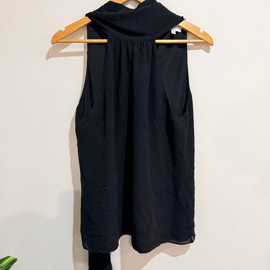 Witchery Black Silk Tie Neck Sleeveless Top Size 10