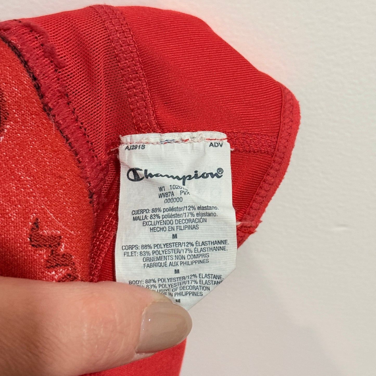Champion Red Mesh Panel Sports Bra Size M