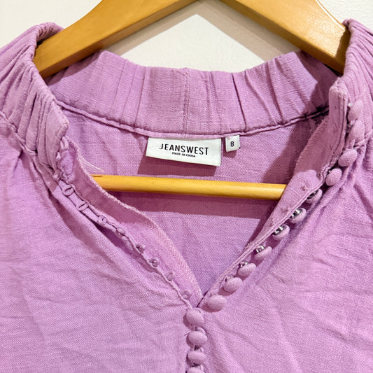 Jeanswest Lilac Button Front Blouse Size 8