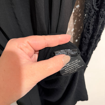 Repertoire Black Lace Sleeve Longline Cardigan Size 2