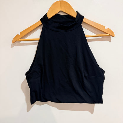 Kookai Black High Neck Crop Top Size 2