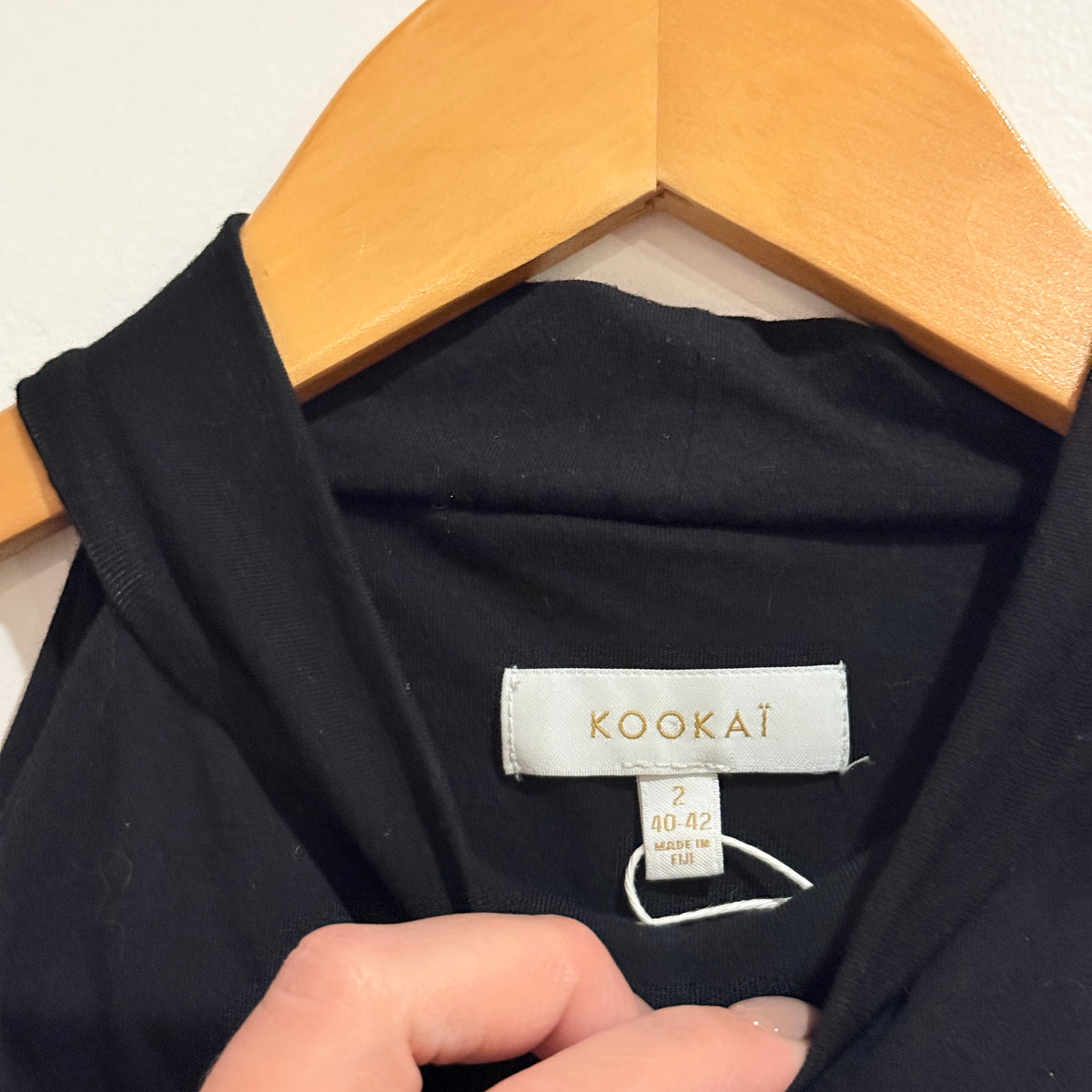 Kookai Black High Neck Crop Top Size 2