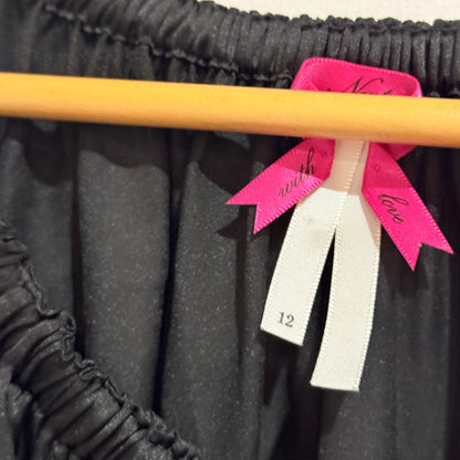 Next Black Satin Blouson Top Size 12