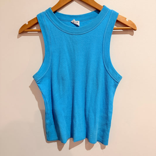 Cotton On Blue Ribbed Sleeveless Top Size M