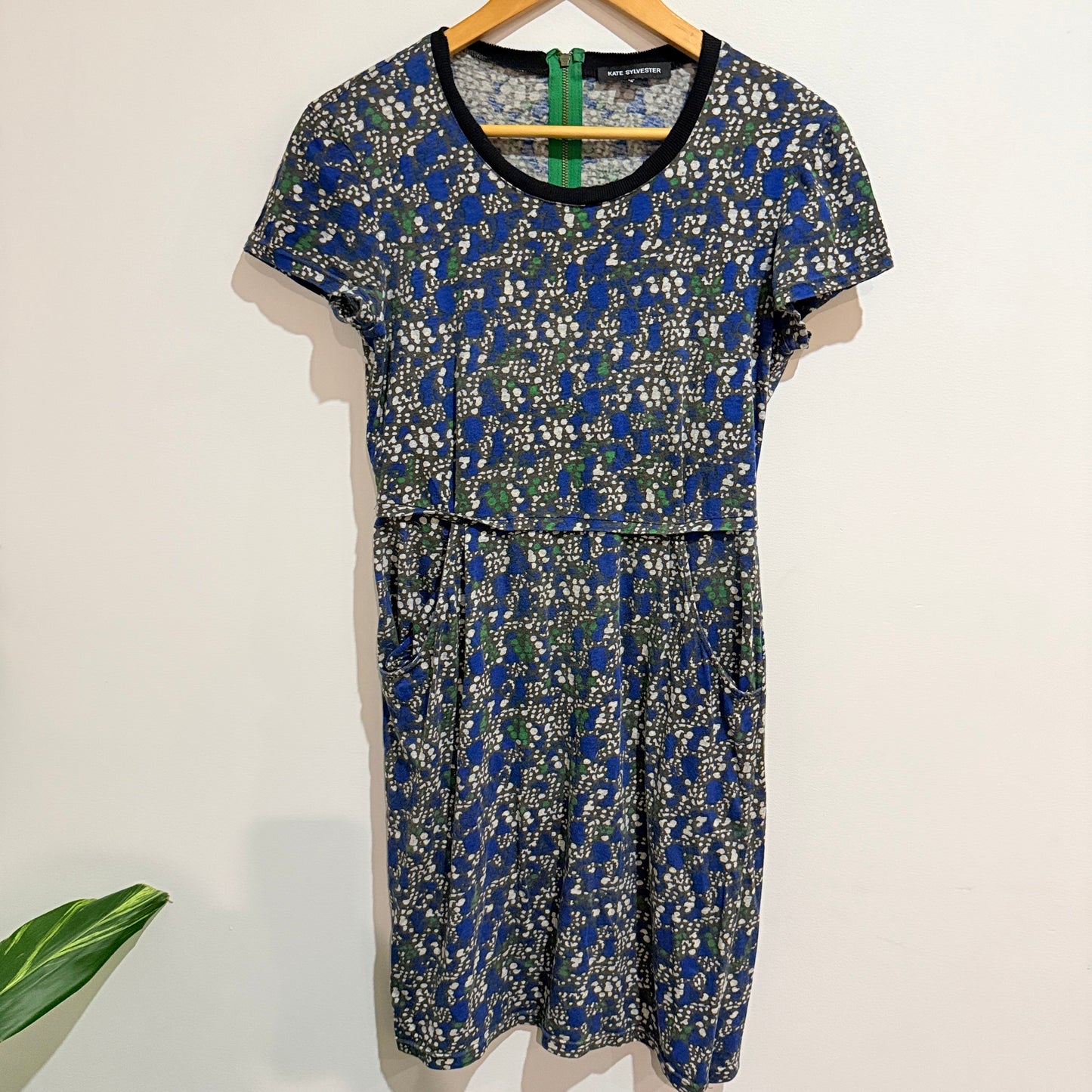 Kate Sylvester Blue Floral Print Dress Size S