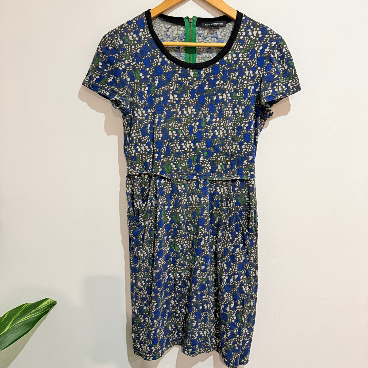 Kate Sylvester Blue Floral Print Dress Size S