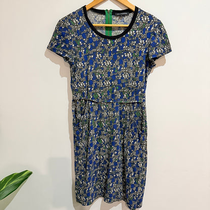 Kate Sylvester Blue Floral Print Dress Size S