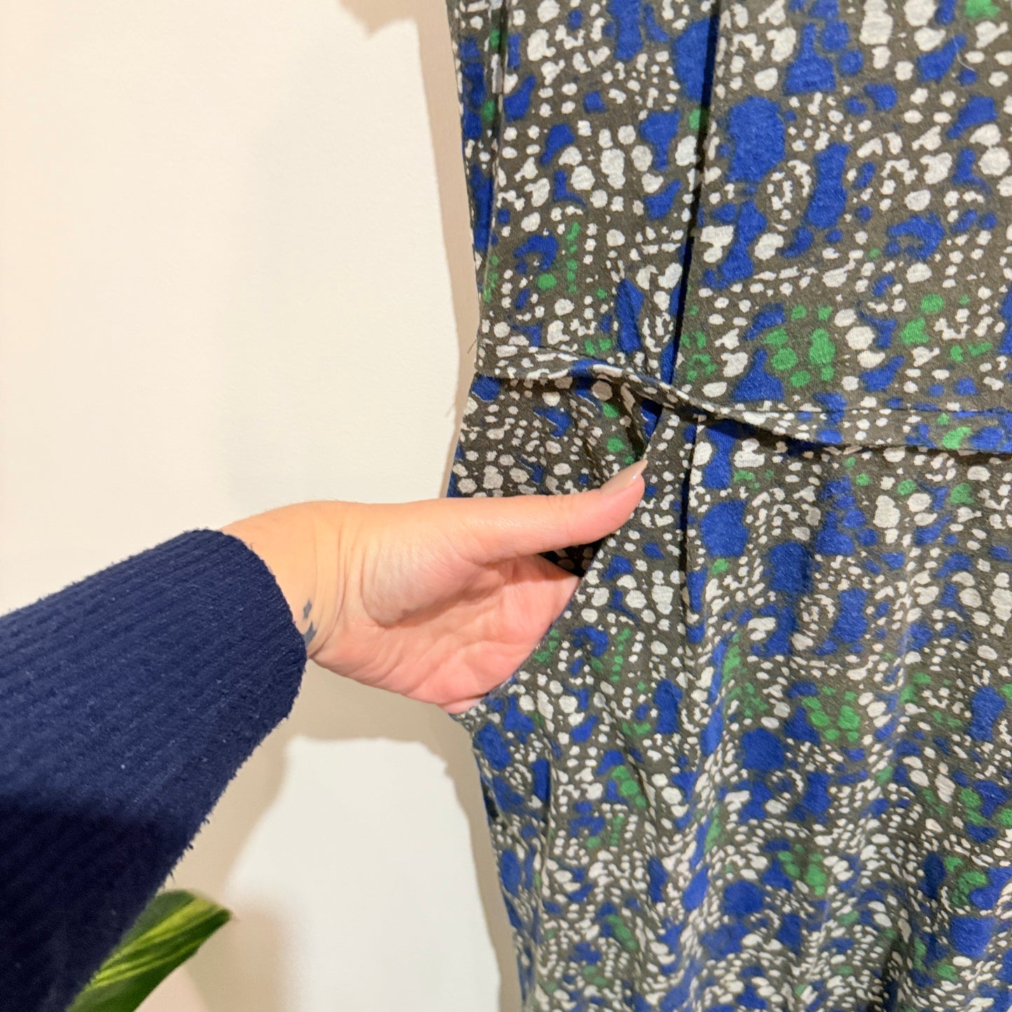 Kate Sylvester Blue Floral Print Dress Size S