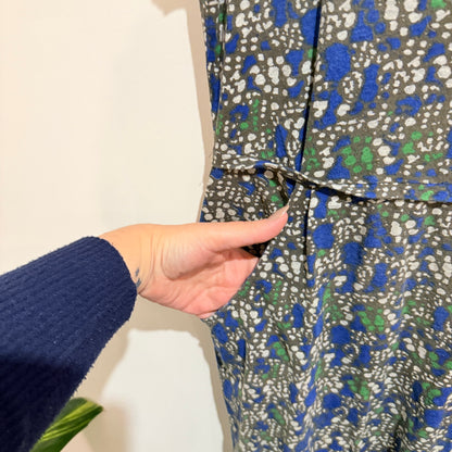 Kate Sylvester Blue Floral Print Dress Size S
