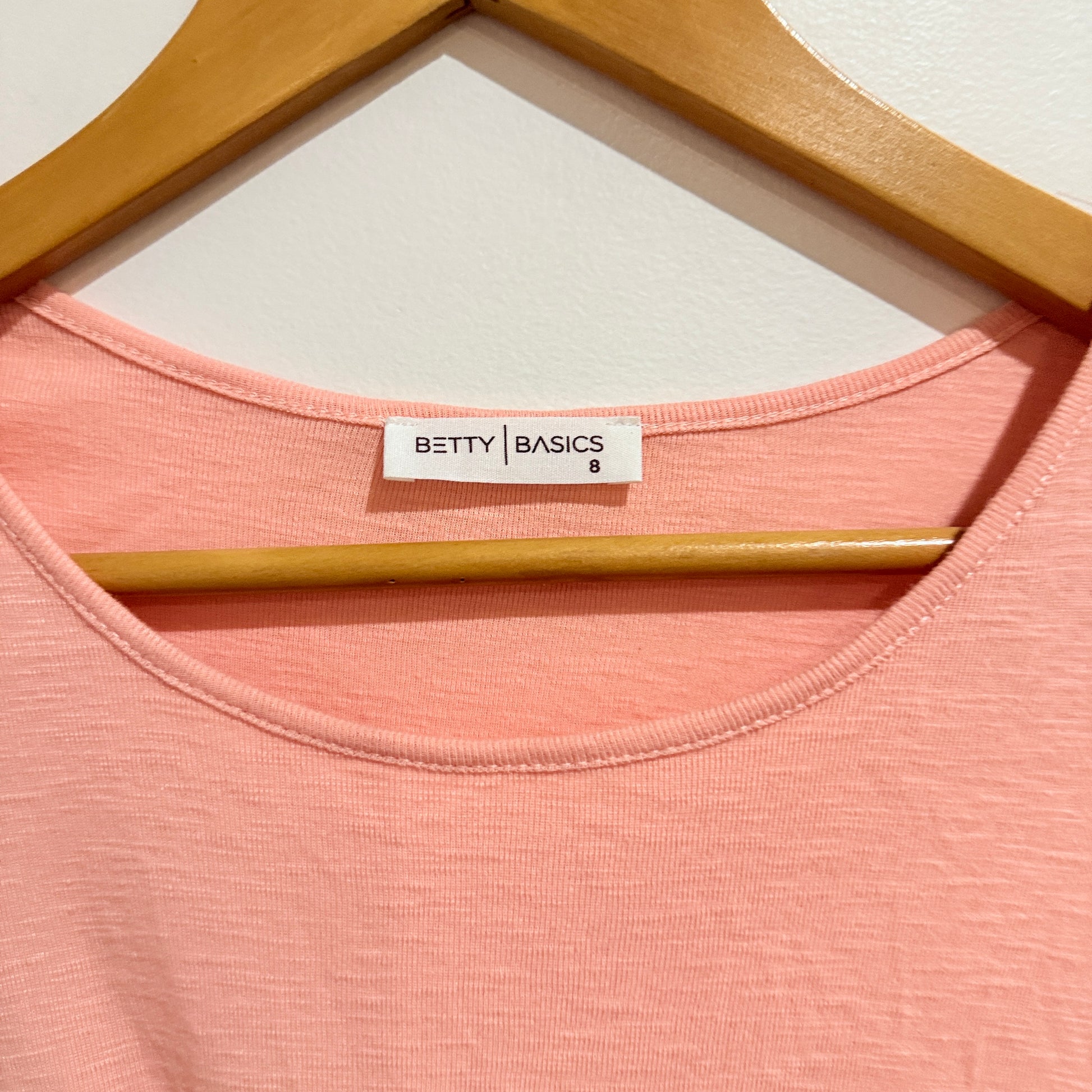 Betty Basics Pink Twist Front T-Shirt Size S