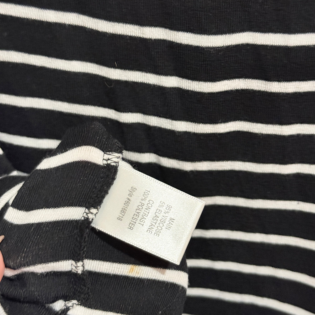 Witchery Black & White Striped Sheer Sleeve Top Size S